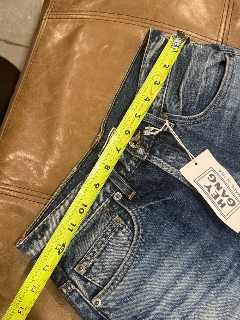 Hey Gang Straight Earl Classic High-Rise Jeans in Faded Blue NWT 25 - Picture 3 of 10